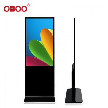 OBOO工厂品牌49寸超薄广告机落地式触摸网络液晶广告一体机