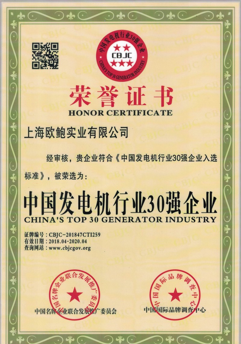 中国发电机行业30强企业