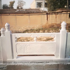 汉白玉栏杆护栏阳台石柱子围栏石雕升旗台户外石拱桥园林栏板浮雕