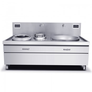 双头大小炒组合锅炉灶_15-35kw厨房酒店专用