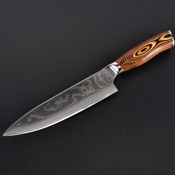 惠利大马士革日式厨师刀8寸料理刀厂家