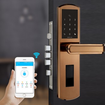 新款指纹锁 创达至诚Q1出租屋锁公寓锁密码锁 IC卡锁