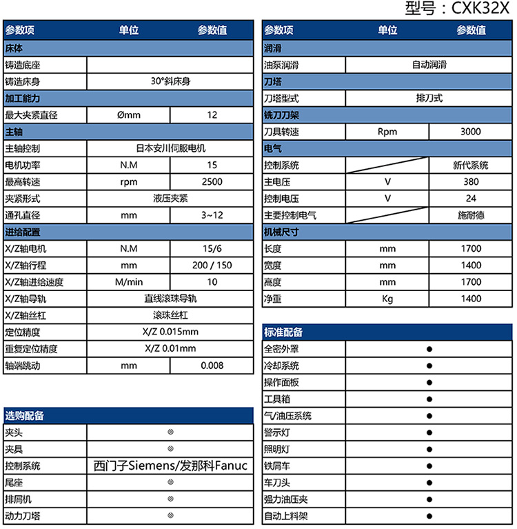 CXK32X螺丝批头数控车床参数