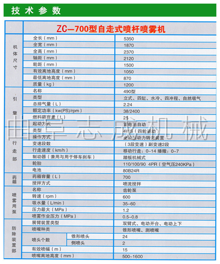 700L参数