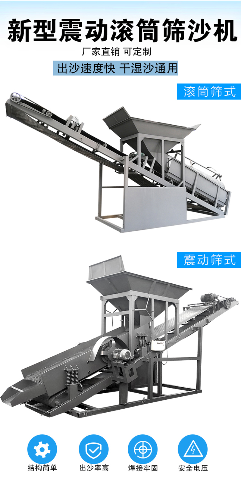 振动筛沙机，滚筒筛沙机，筛沙机，50型筛沙机，30型筛沙机