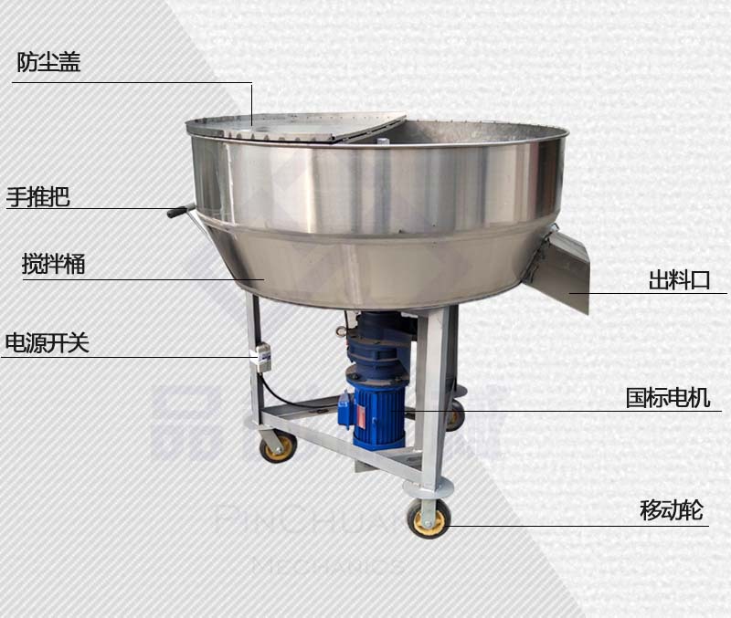 直销不锈钢干湿饲料搅拌机 平口发酵饲料搅拌机 预混料加药搅拌机示例图17