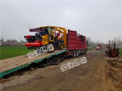 加工定制装载机护栏打桩机，乡村道路护栏钻孔机