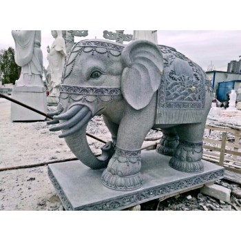 石雕动物像 石雕大象 大象雕塑 启越石业