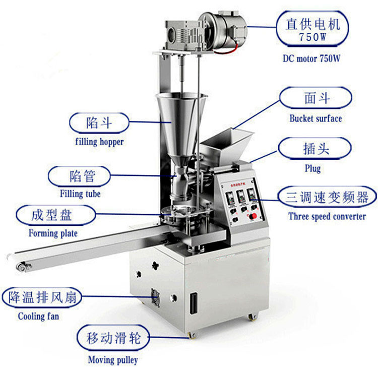 商用小型全自动包子机，仿手工多功能不锈钢变频包子馒头一体机，单馅双馅料斗全自动包子机，家用小型机械生产厂家多功能包子机示例图7