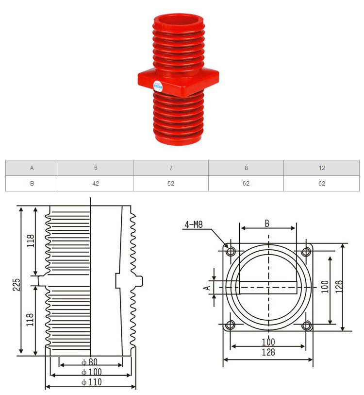 华册电气 TG1-10Q/128 (100100) 中置柜环氧树脂套管 母排套管 成套配件 直销示例图5