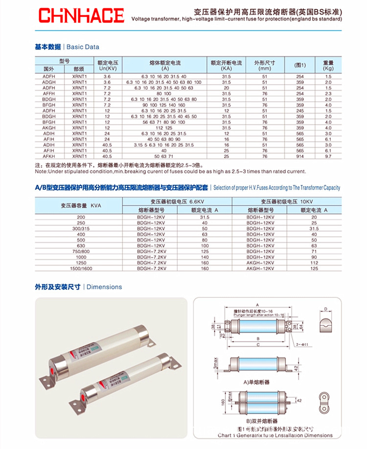华册电气SFLAJ/XRNT1-12KV/80A 高压高分断能力熔断器 高压熔断器 厂家直销示例图6