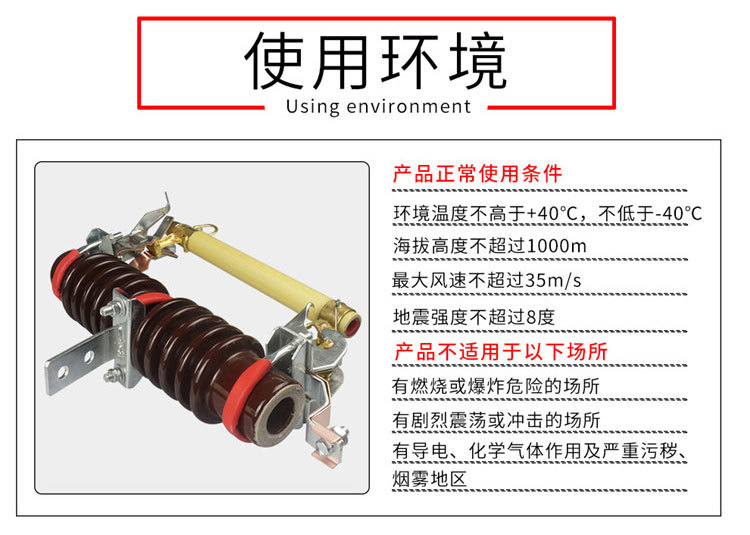 10KV跌落式熔断器 RW11-12/100A 户外高压熔断器 令克 保险开关示例图3