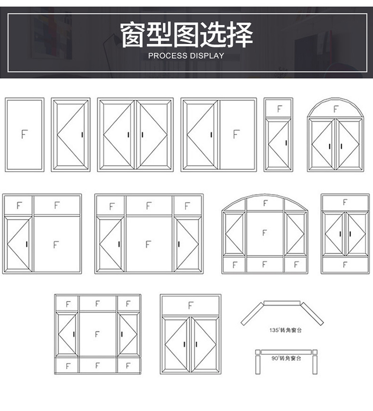 凤铝断桥铝合金门窗 封阳台三层隔音玻璃平开窗 推拉窗户 阳光房示例图4