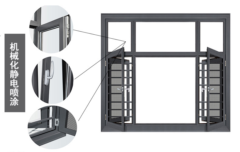 凤铝断桥铝合金门窗 封阳台三层隔音玻璃平开窗 推拉窗户 阳光房示例图8