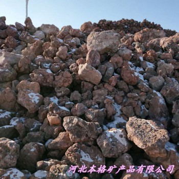 本格厂家供应红色火山岩 火山石颗粒 水处理火山石 栽培基质