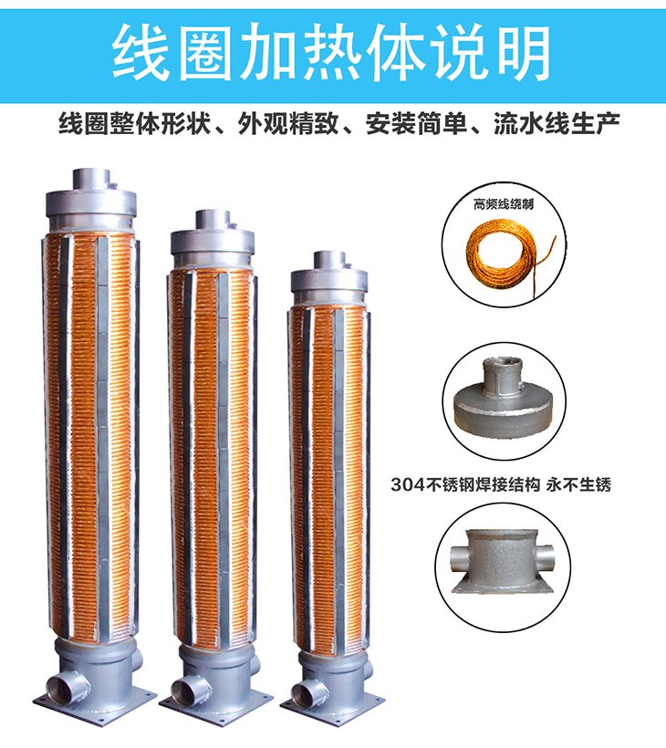 大功率100KW~300KW电磁采暖机组线圈加热体说明 大功率100KW~300KW电磁采暖机组线圈加热体说明