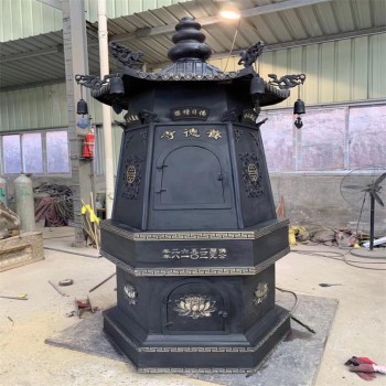 温州铸造多层铸铁元宝炉 三层元宝塔 铸铁烧纸炉 图片大全