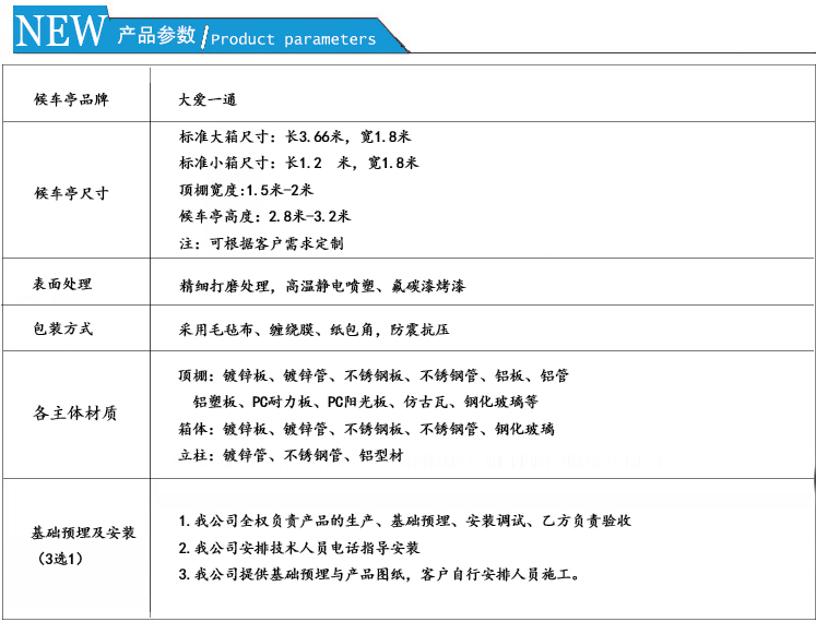 产品参数