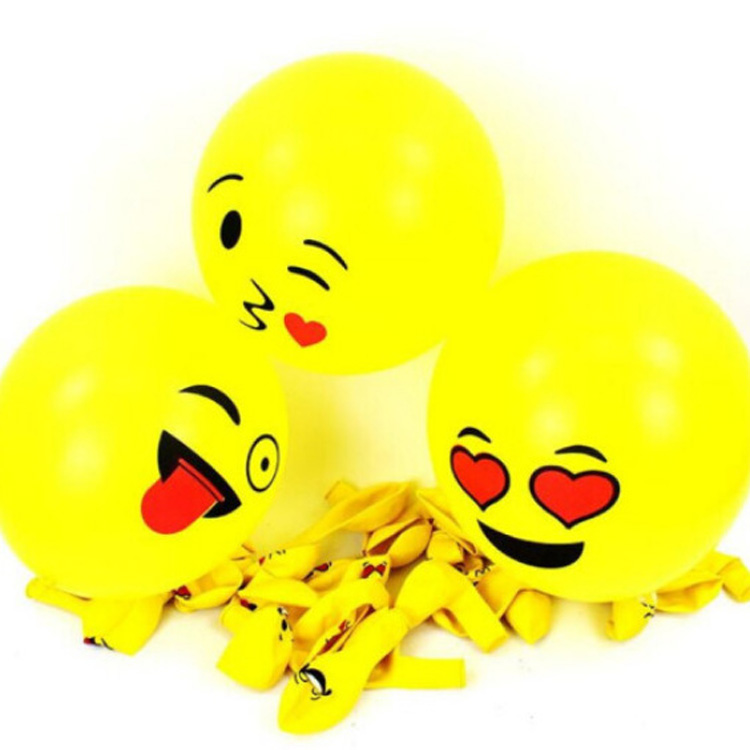 厂家批发12寸圆形笑脸卡通表情气球 节日气氛装饰气球定制加工