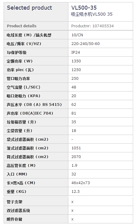 力奇VL500 35升吸尘吸水机 力奇VL500 35升吸尘吸水机
