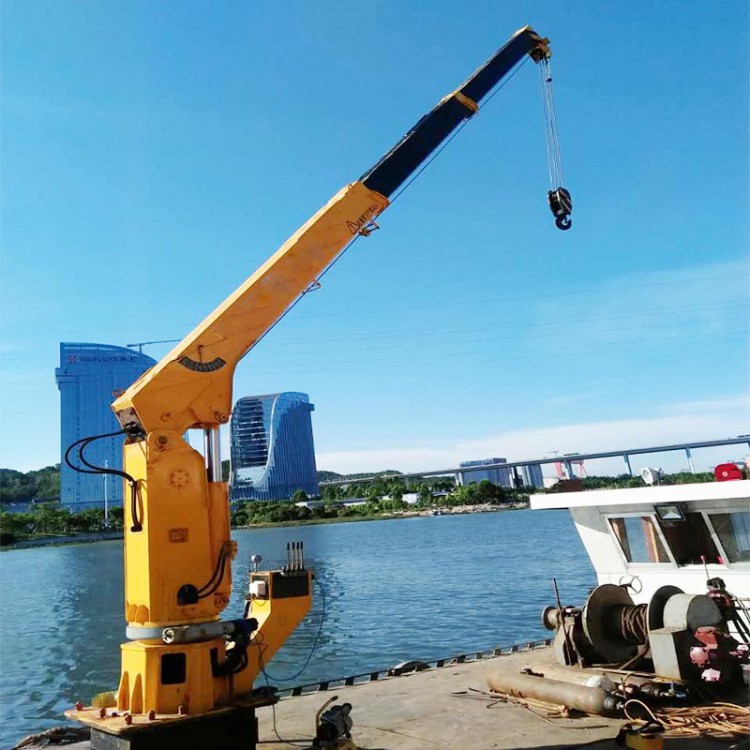山东海岸船用船吊 浮船吊生产厂家 批发小型渔船吊机