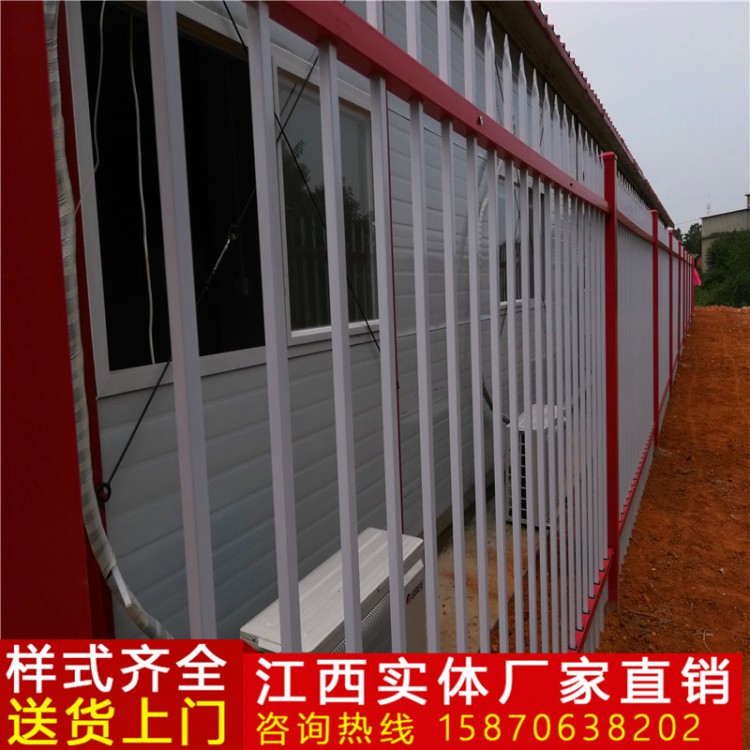 九江艾城化工厂锌钢栅栏 方钢护栏 学校围墙铁艺栏杆厂