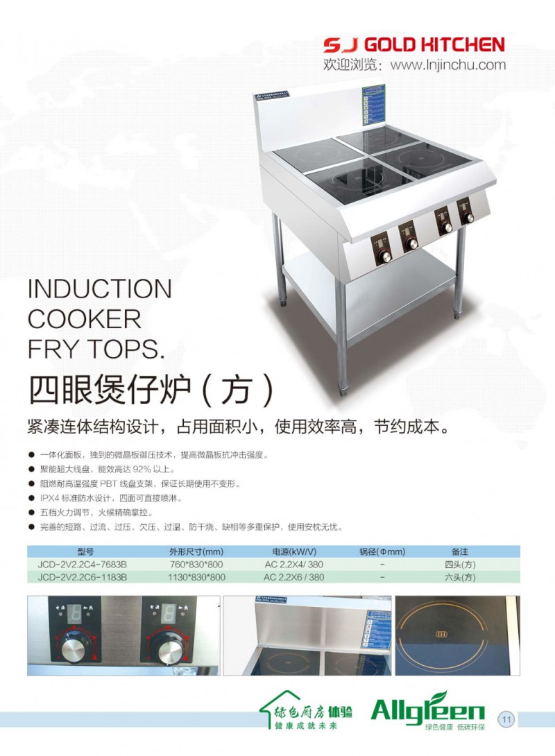 6四眼煲仔炉（方）