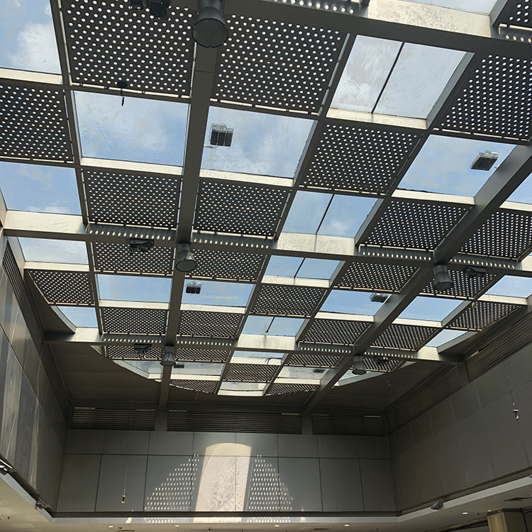 万达广场中庭铝板吊顶 穿孔铝单板