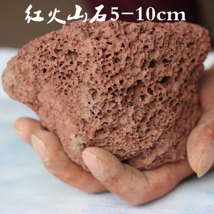 本格供应 红色火山石 多肉种植3-6火山石颗粒 水处理火山岩