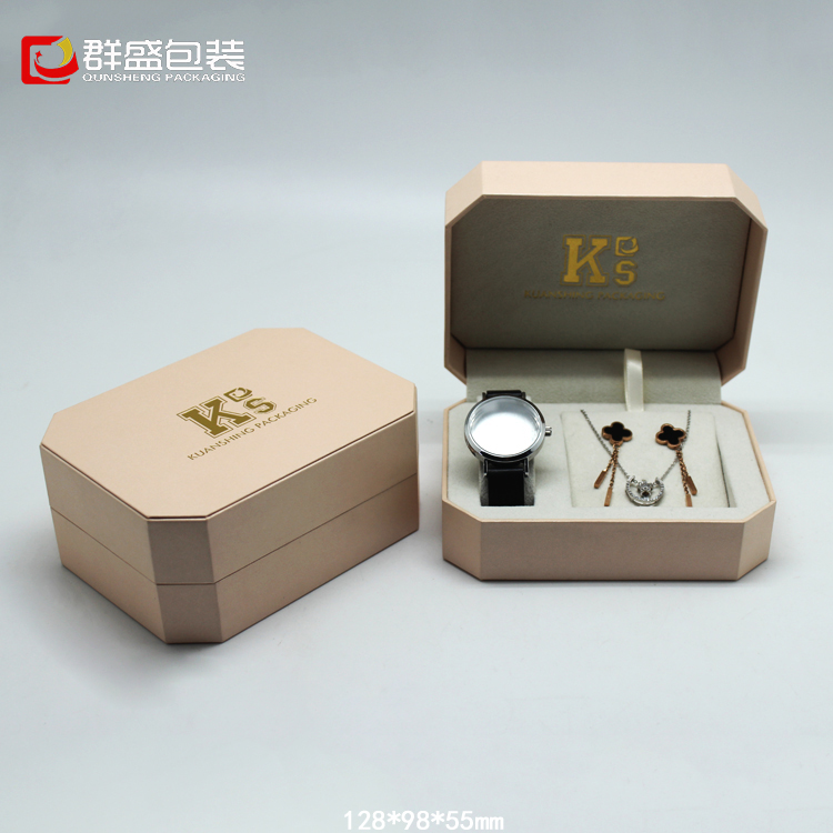 深圳手表盒厂家 定制大气八角手表首饰套装盒 手表包装盒