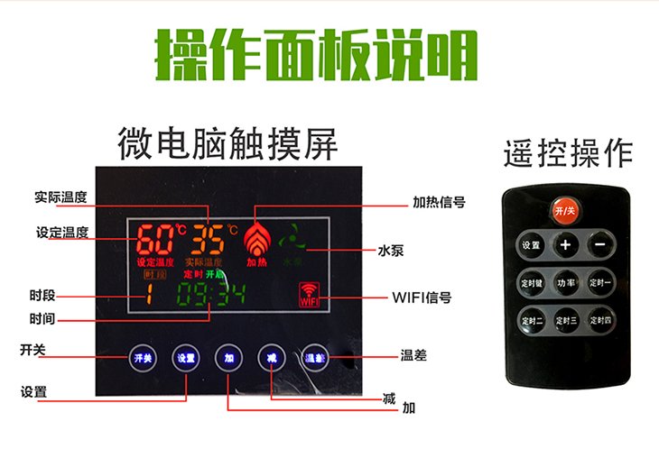 单相5kW~8kW电磁加热锅炉操作面板说明 单相5kW~8kW电磁加热锅炉操作面板说明