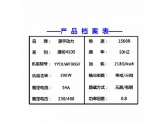 源宇动力30kw柴油发电机组型号