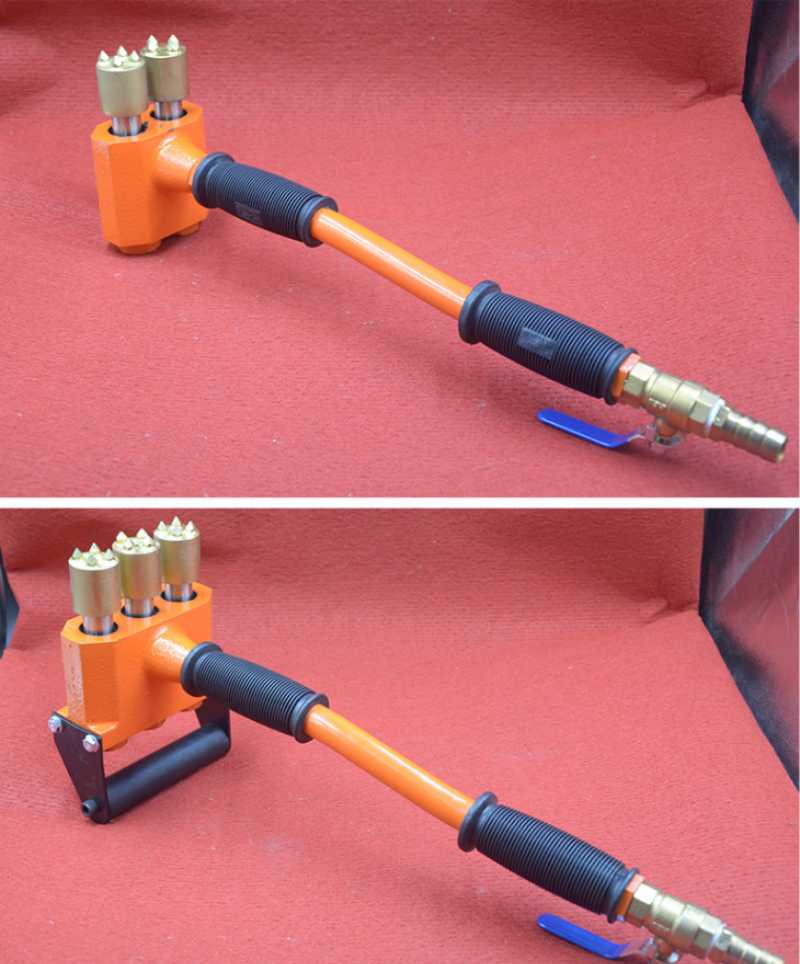 Handheld pneumatic chiseling machine, handheld chiseling machine, dual head concrete chiseling machine