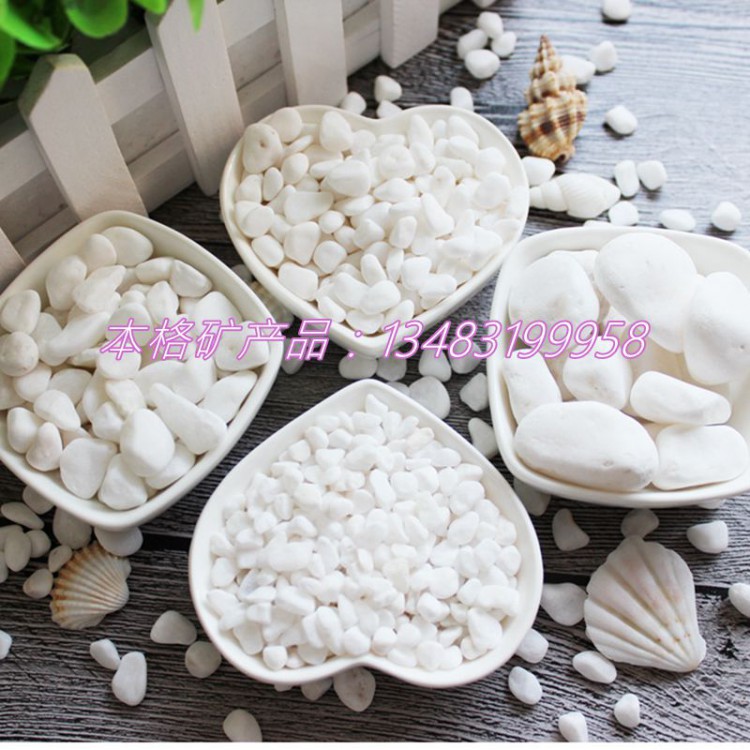 鹅卵石厂家供应 白色水磨石石子 洗米石 白色鹅卵石 白色砾石
