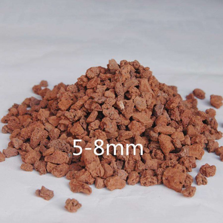 厂家批发3-6豪米红色火山石 火山石颗粒 多肉植物铺面基质