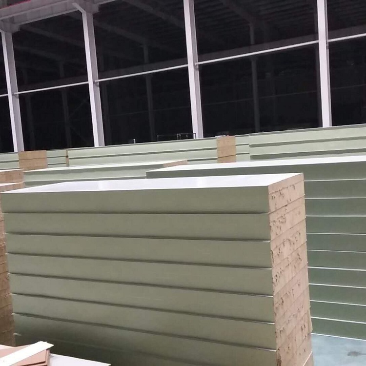 彩钢岩棉夹芯板 涂装保温板 岩棉烘道板