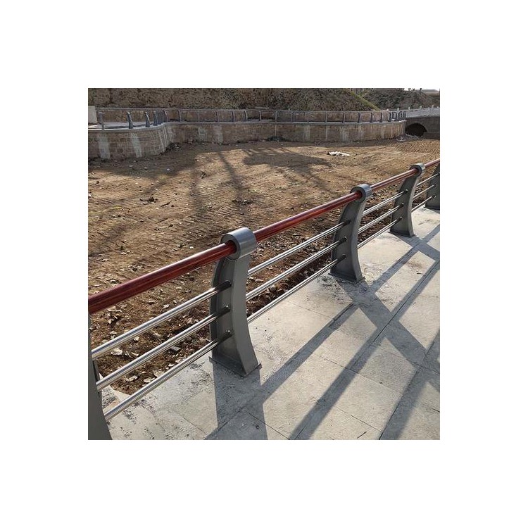 不锈钢管仿木纹栏杆 木纹转印景观河道护栏