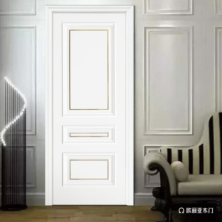 欧式风格扣线白色室内门-客厅门-卧室复合套装木门
