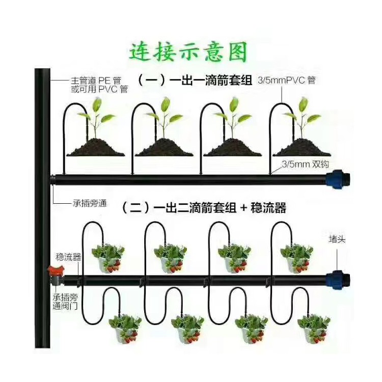 地插式流量可调滴头 8孔滴灌滴头 压力补偿式滴头厂家直销