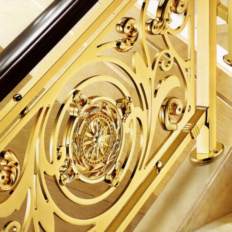 北京别墅楼梯扶手多款经典整体铜艺楼梯装饰展示!