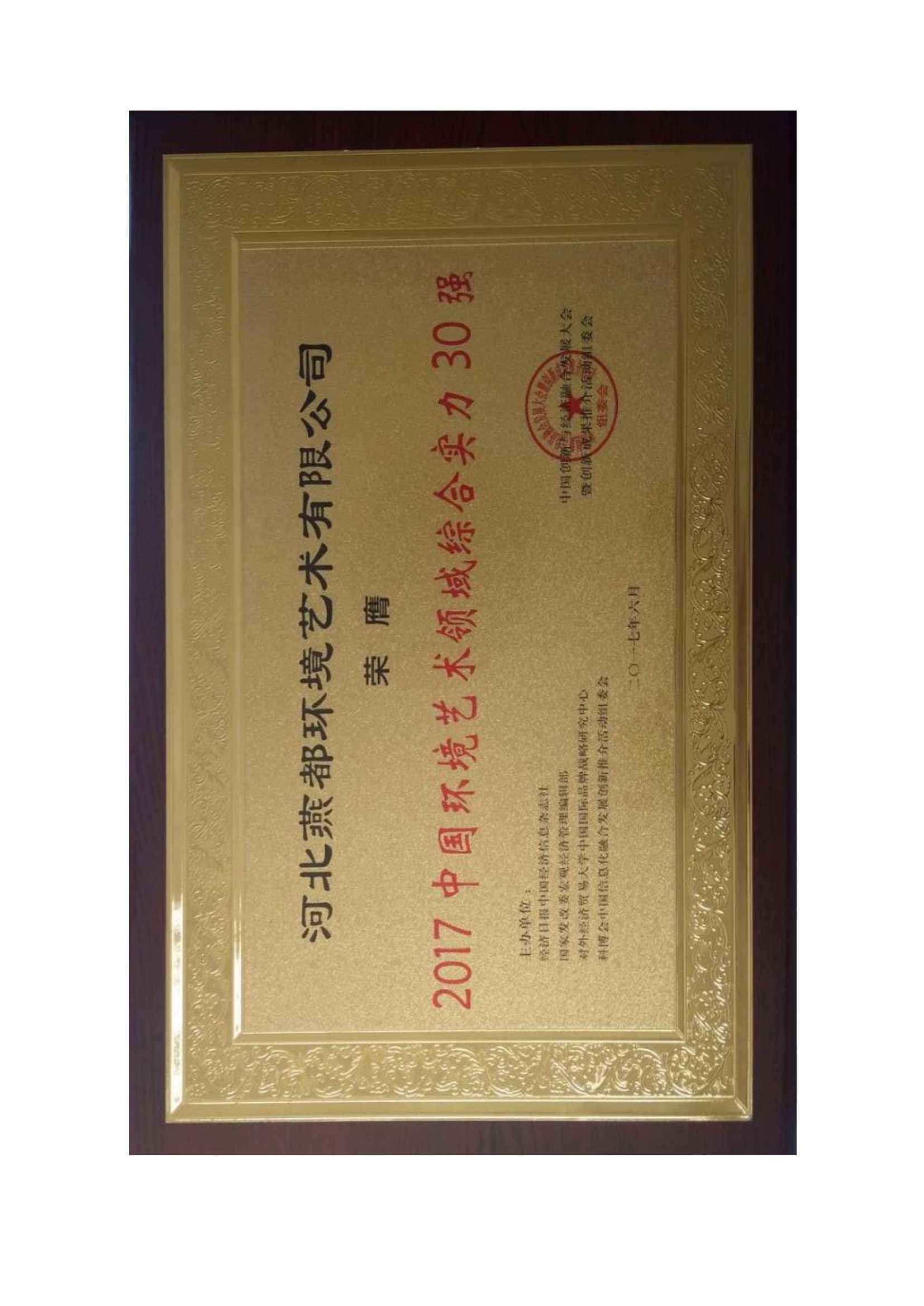 2017 中国环境艺术领域综合实力 30 强