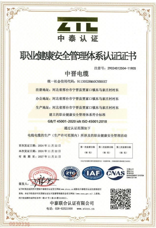 ISO45001认证