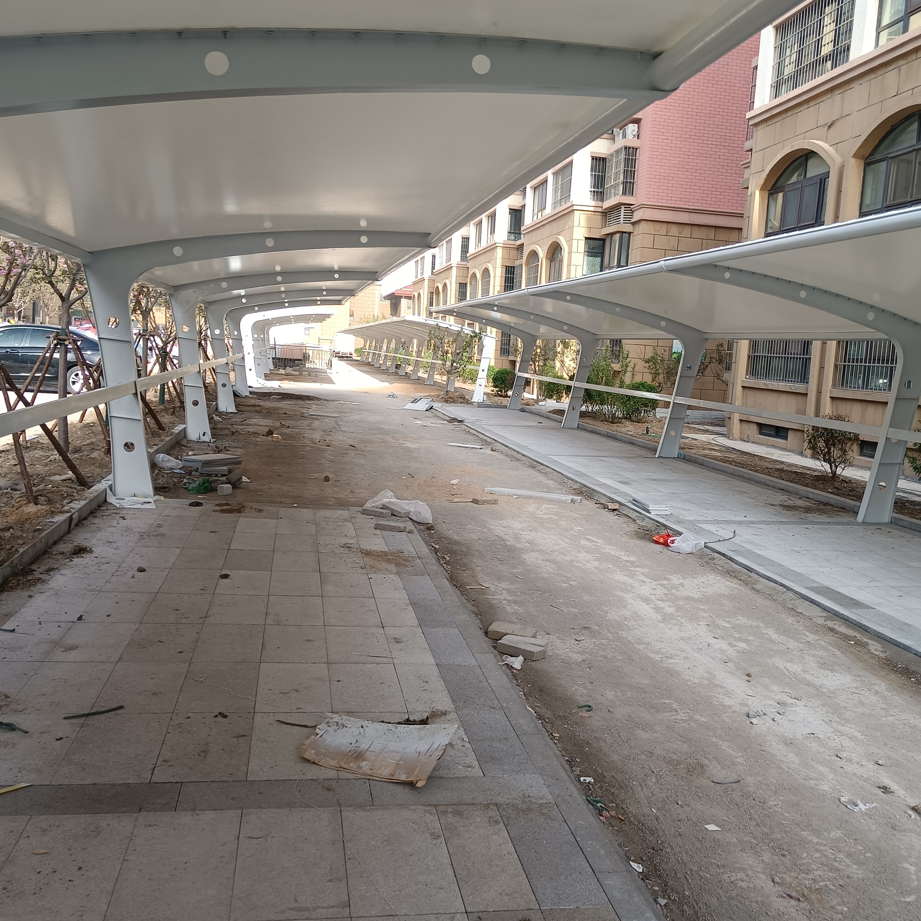 7字型膜结构停车棚