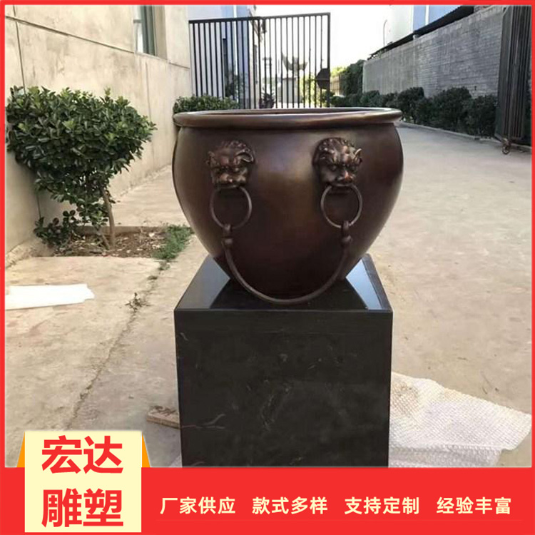 宏达乔迁礼品铜缸雕塑