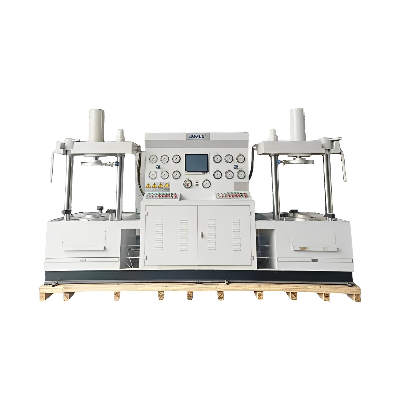 YFT-B300立式两工位液压阀门测试台，数字曲线显示，自动保压，自动泄压