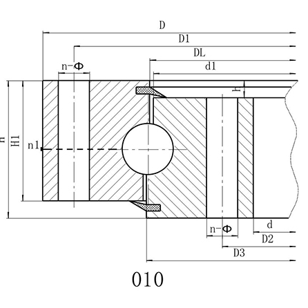 Single Row Four-Point Contact Ball Type Swivel Bearing - 010 Toothless