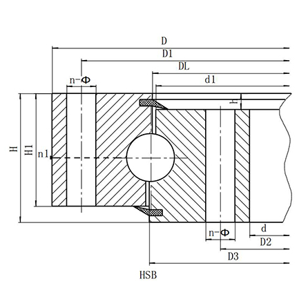 (HS Series) Single Row Four-Point Contact Ball Type Spherical Roller Bearings - HSB Gearless