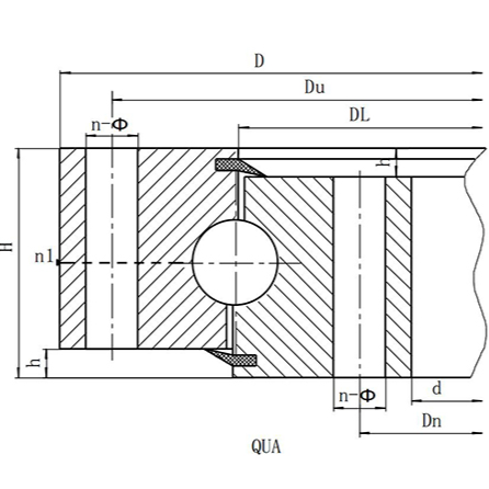 (Q Series) Single-row Four-point Contact Ball Type Swivel Bearing - QU Toothless