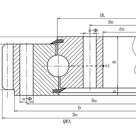 (Q Series) Single-row Four-point Contact Ball Type Swivel Bearing - QW External齿式