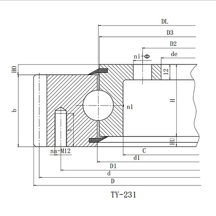 法兰系列回转轴承--TY-231.20.外齿系列